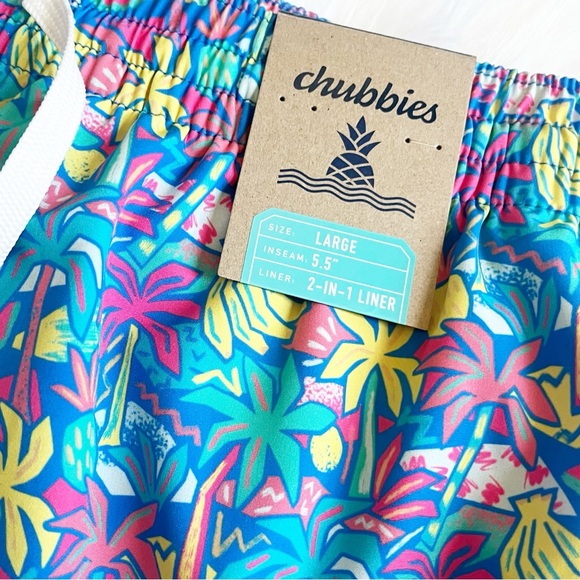 Chubbies 5.5 Tropical Bunches Classic Swim Trunks Quick Dry NWT Large - Picture 5 of 8